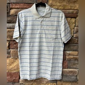 Mens NWT grey blue polo shirt size Small